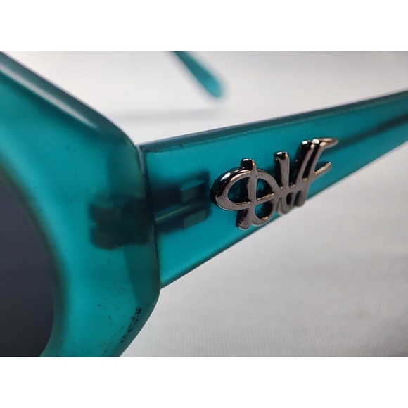 Vintage Diane Von Furstenberg Color Authority Teal Round Sunglasses 51/22/140 main image 7